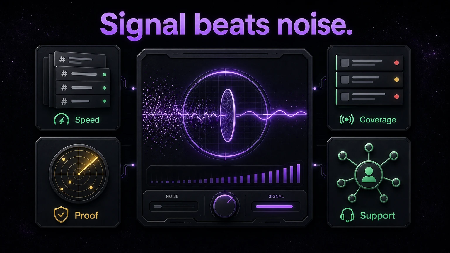 Signal beats noise community value infographic