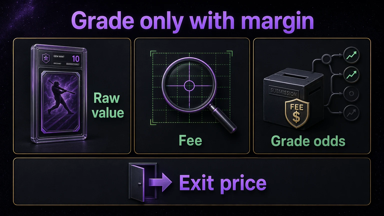Checklist for grading cards without burning margin