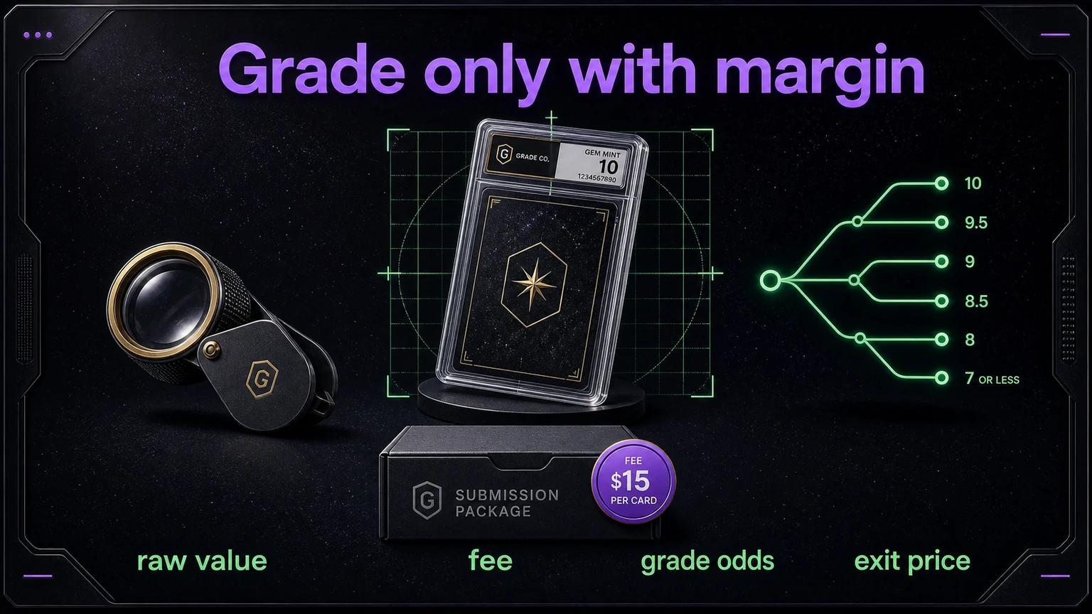 Grade only with margin card grading infographic