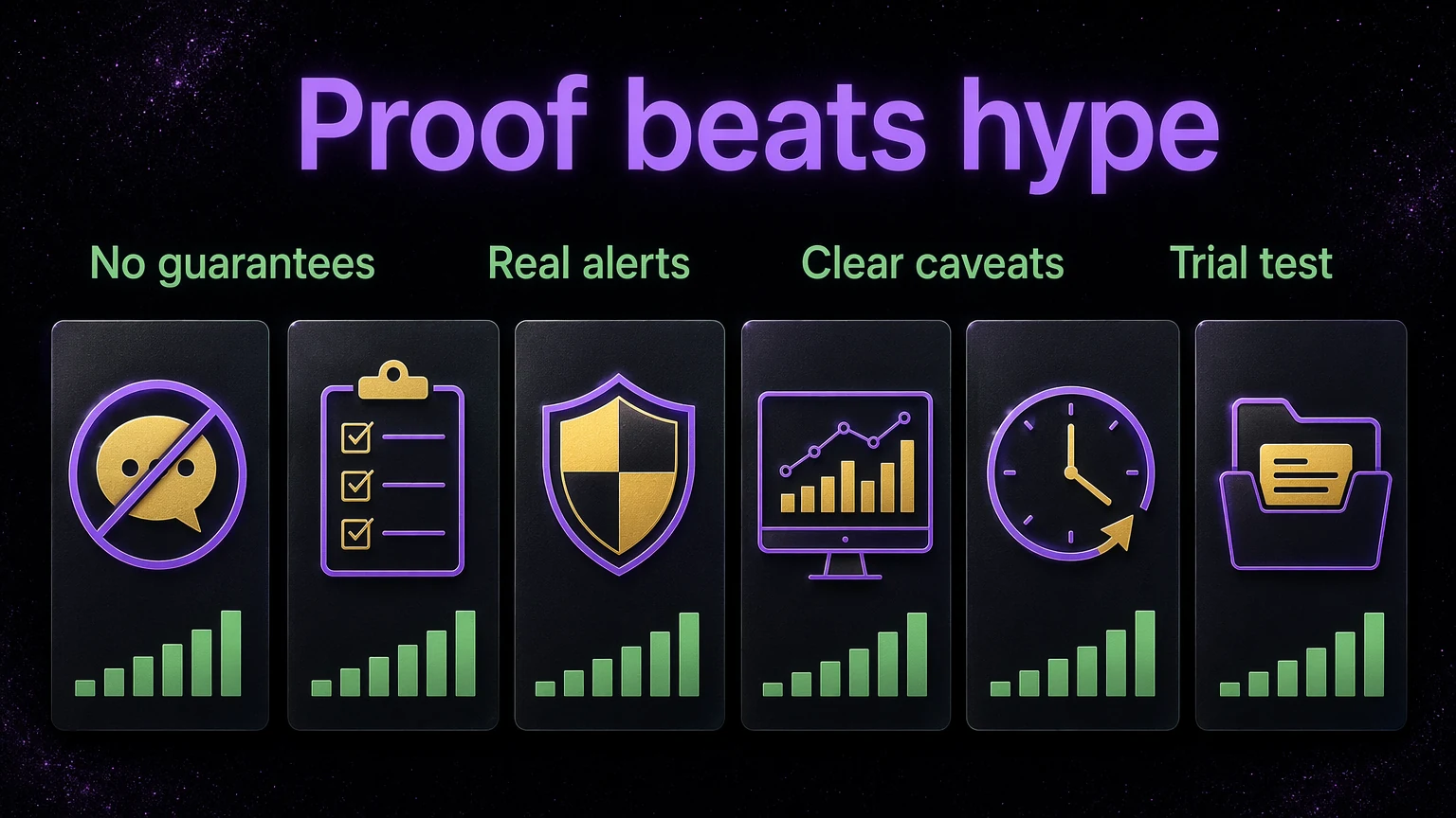 Risk signals versus useful proof infographic